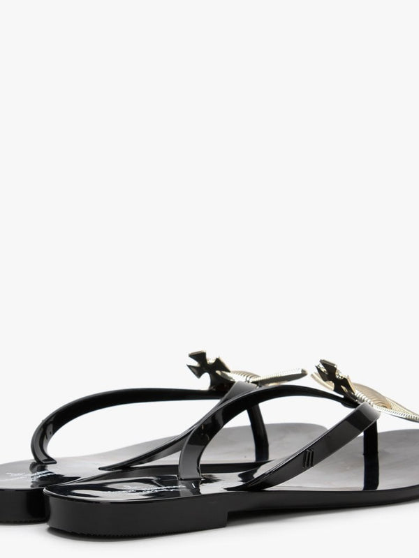 x Melissa Harmonic Orb Black Flip Flops