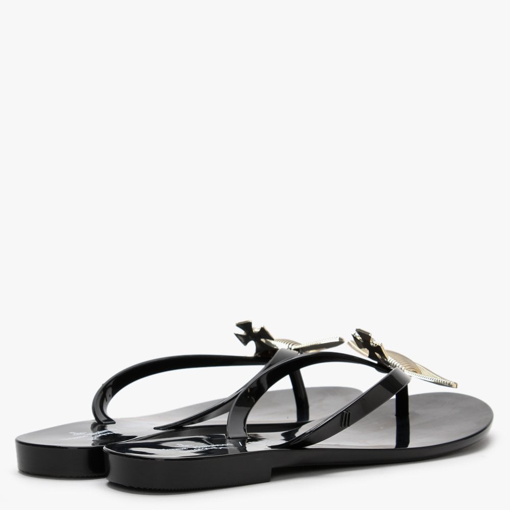x Melissa Harmonic Orb Black Flip Flops