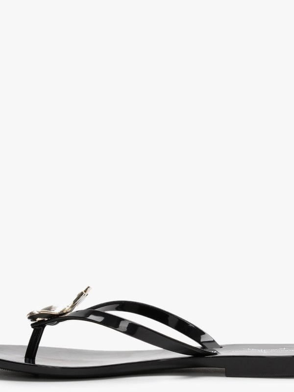 x Melissa Harmonic Orb Black Flip Flops