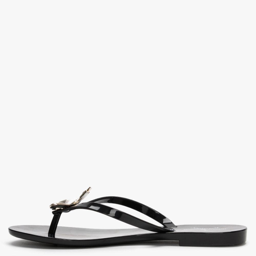 x Melissa Harmonic Orb Black Flip Flops