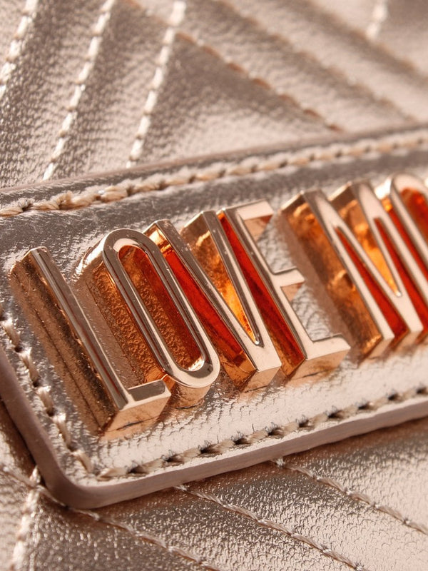Quilted Rose Gold Clutch Bag