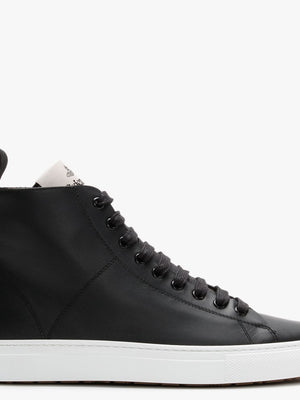 Black Leather High Top Trainers
