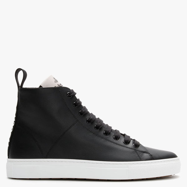 Black Leather High Top Trainers