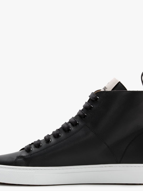 Black Leather High Top Trainers
