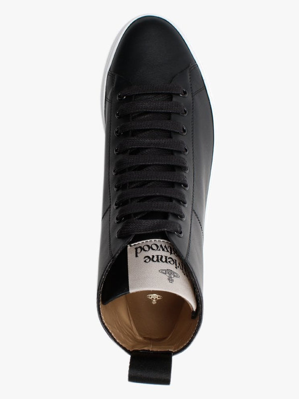 Black Leather High Top Trainers