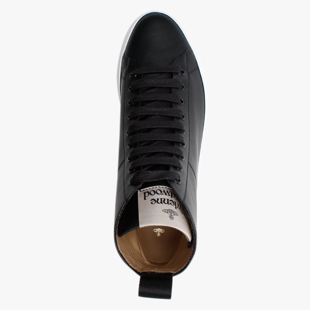 Black Leather High Top Trainers