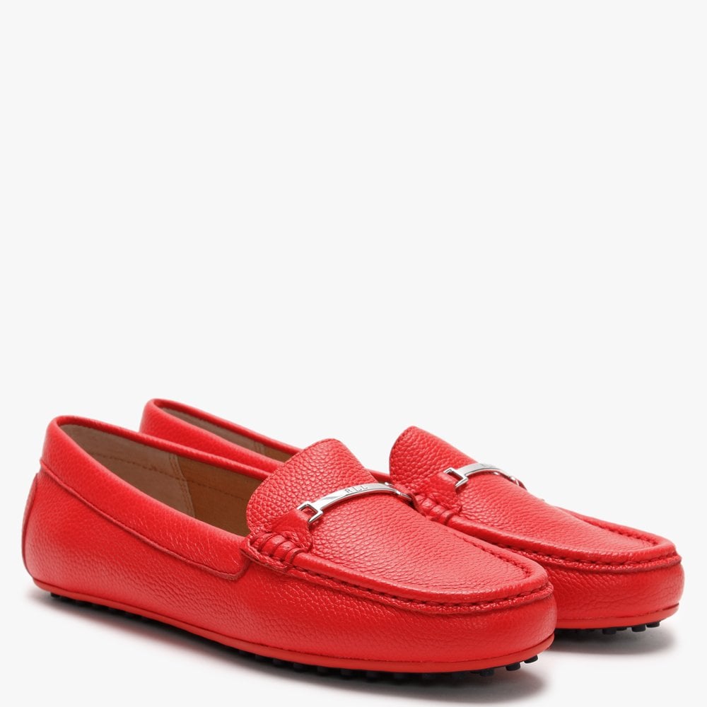 Briony Red Leather Loafers