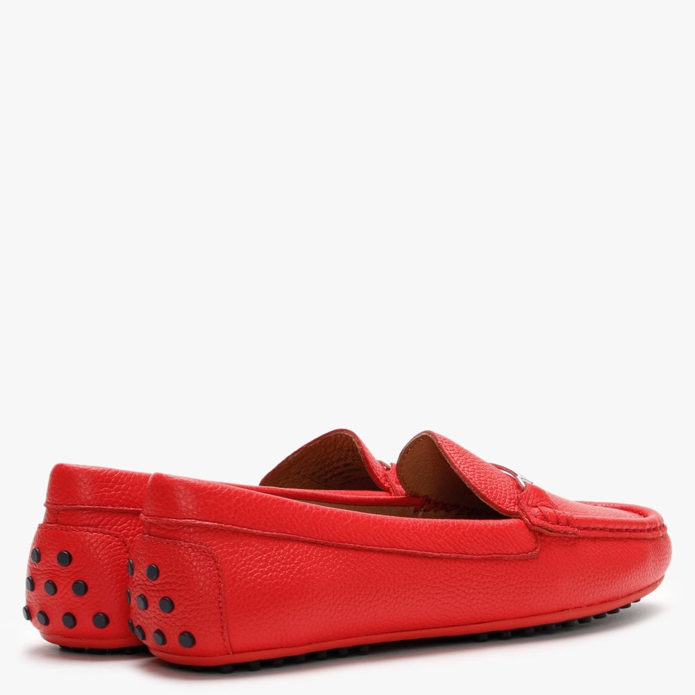 Briony Red Leather Loafers
