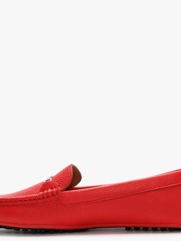 Briony Red Leather Loafers