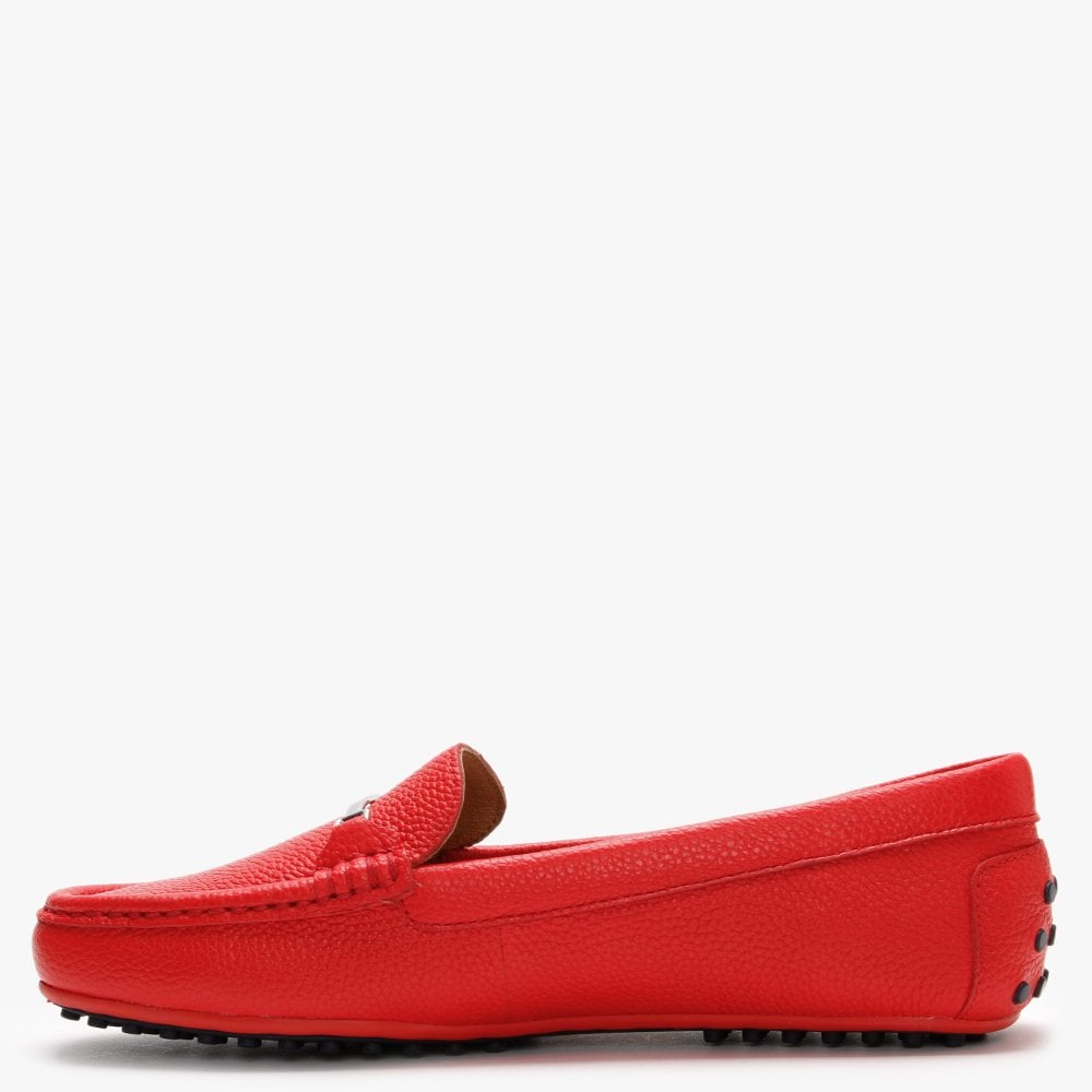 Briony Red Leather Loafers