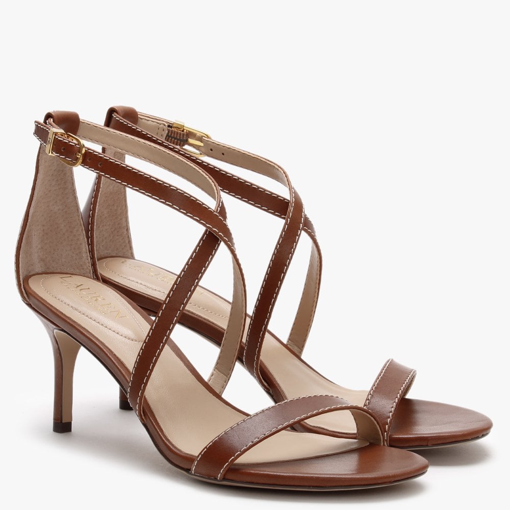 Leaton Tan Leather Cross Strap Sandals