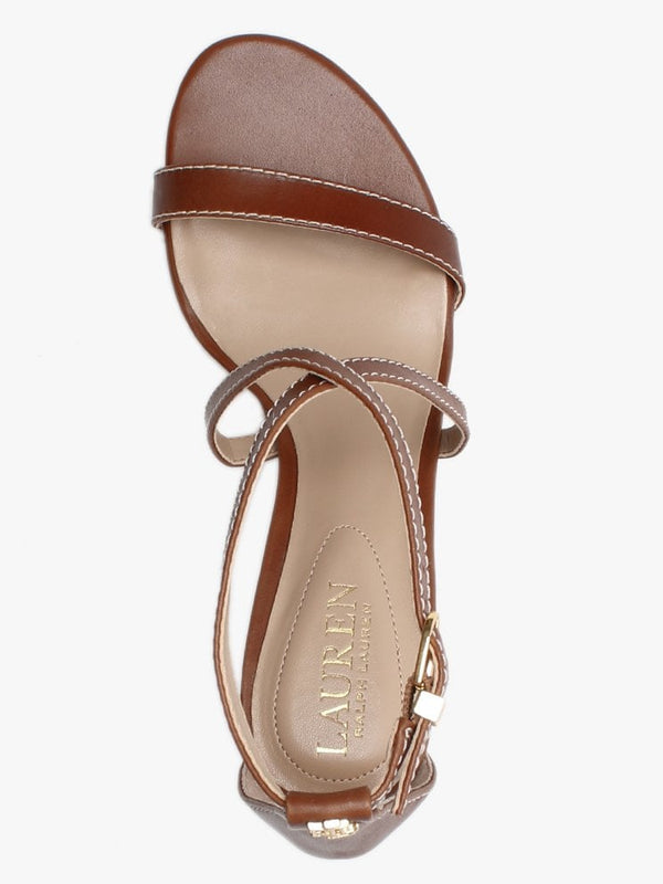 Leaton Tan Leather Cross Strap Sandals