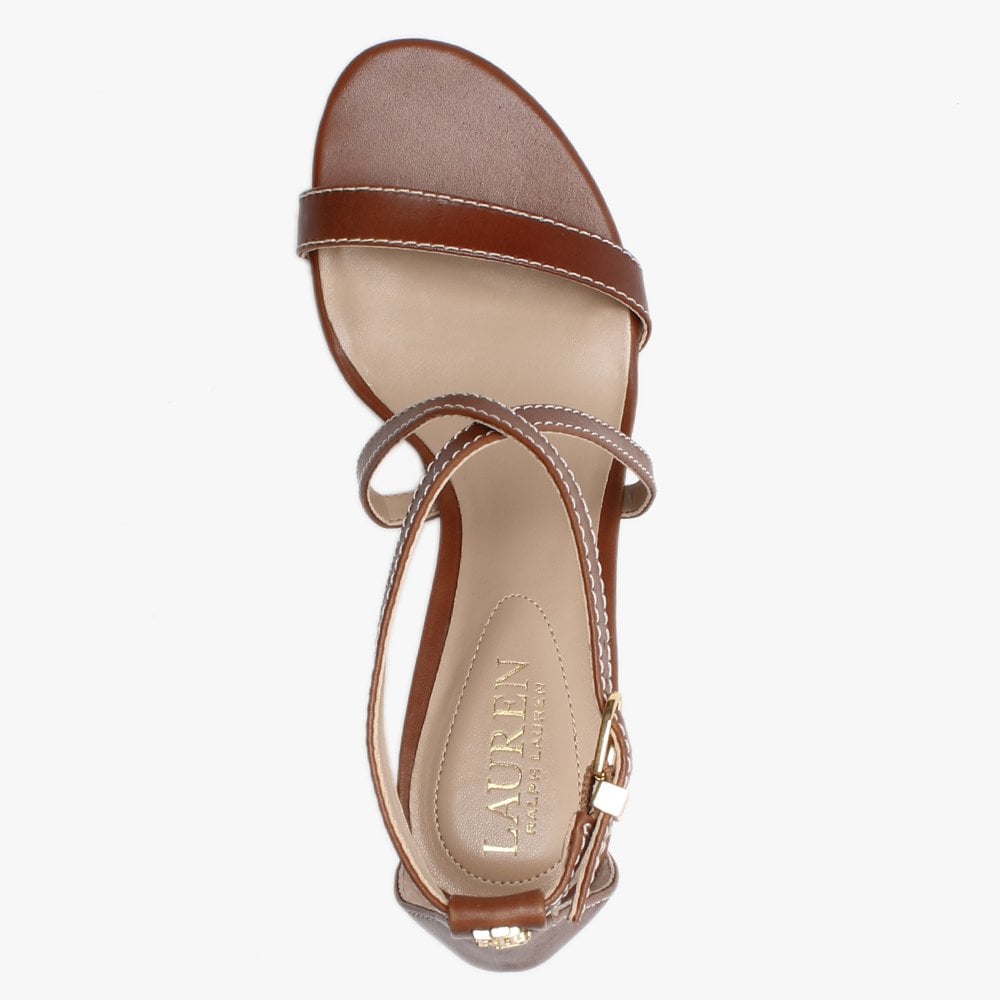 Leaton Tan Leather Cross Strap Sandals