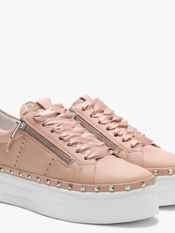 Nano Nude Leather Studded Chunky Trainers