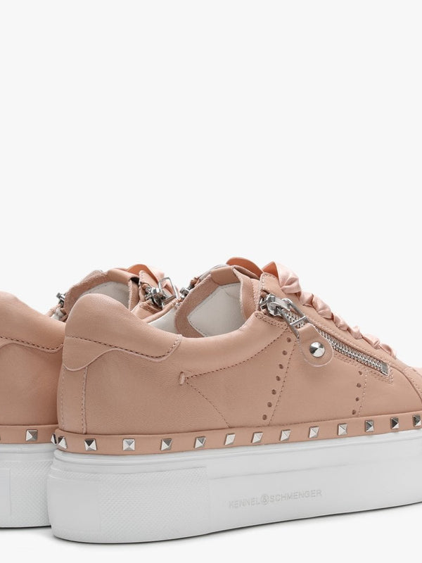 Nano Nude Leather Studded Chunky Trainers