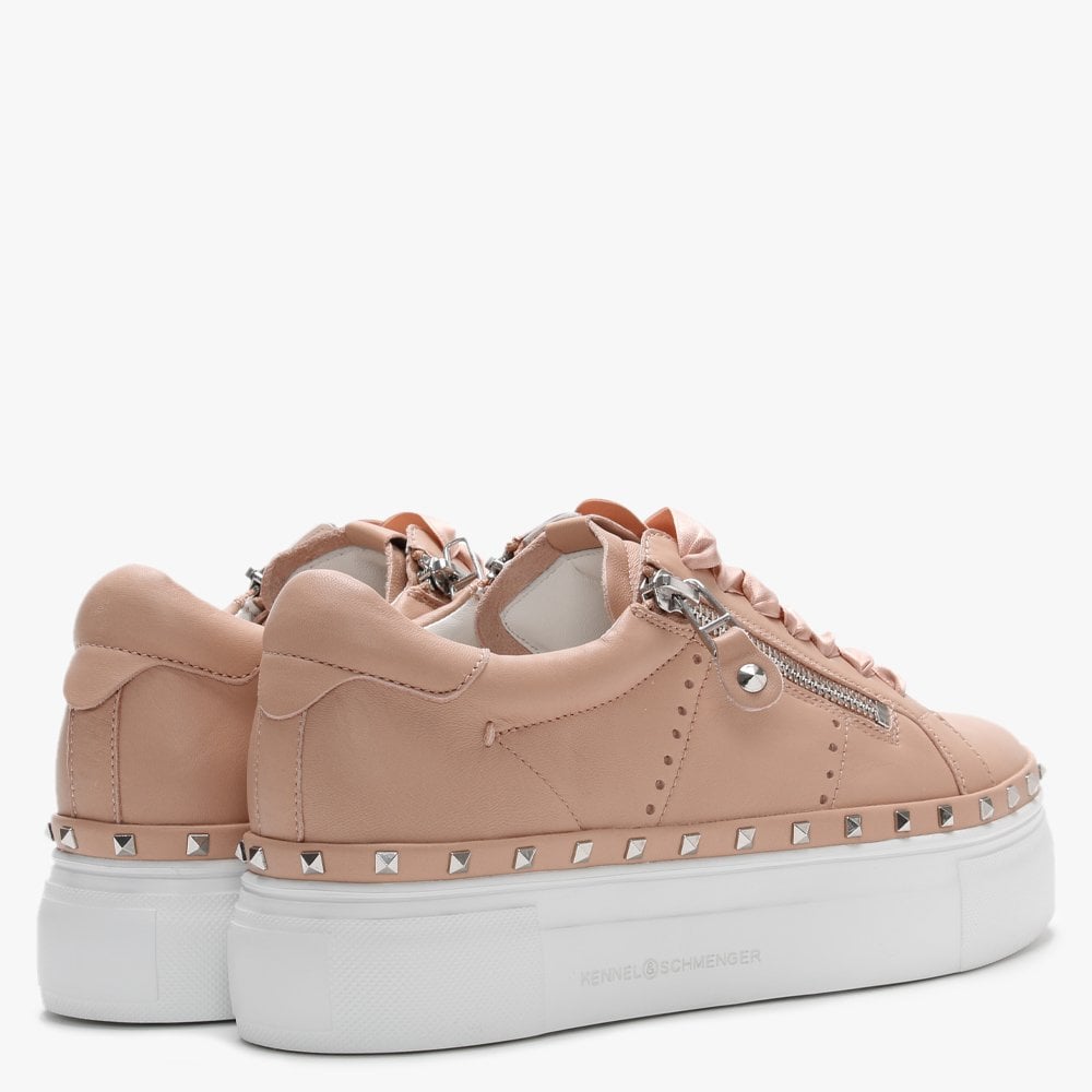 Nano Nude Leather Studded Chunky Trainers