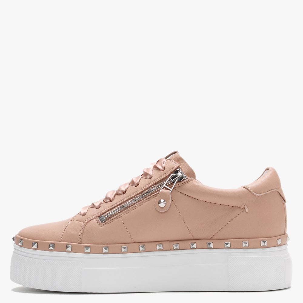 Nano Nude Leather Studded Chunky Trainers