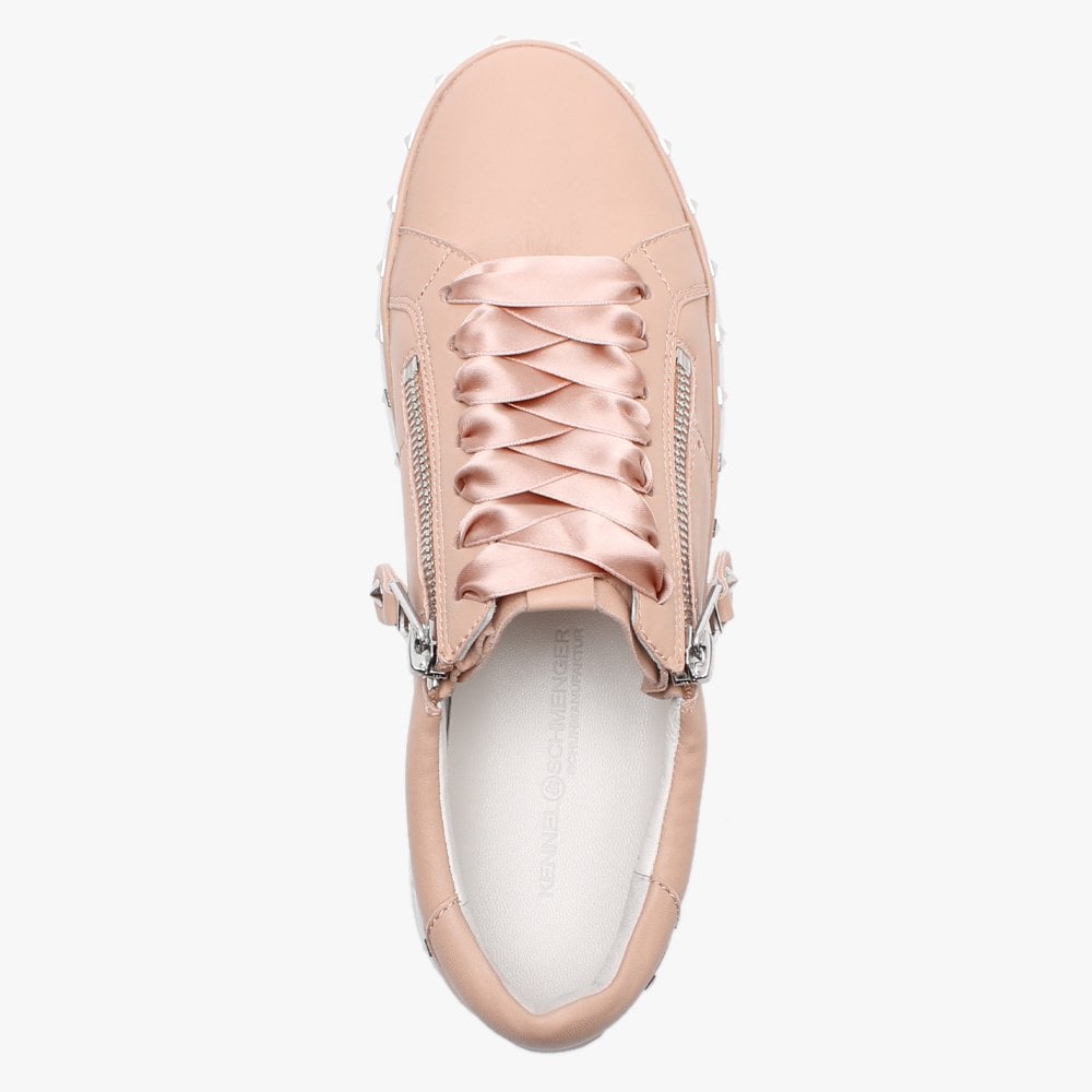 Nano Nude Leather Studded Chunky Trainers