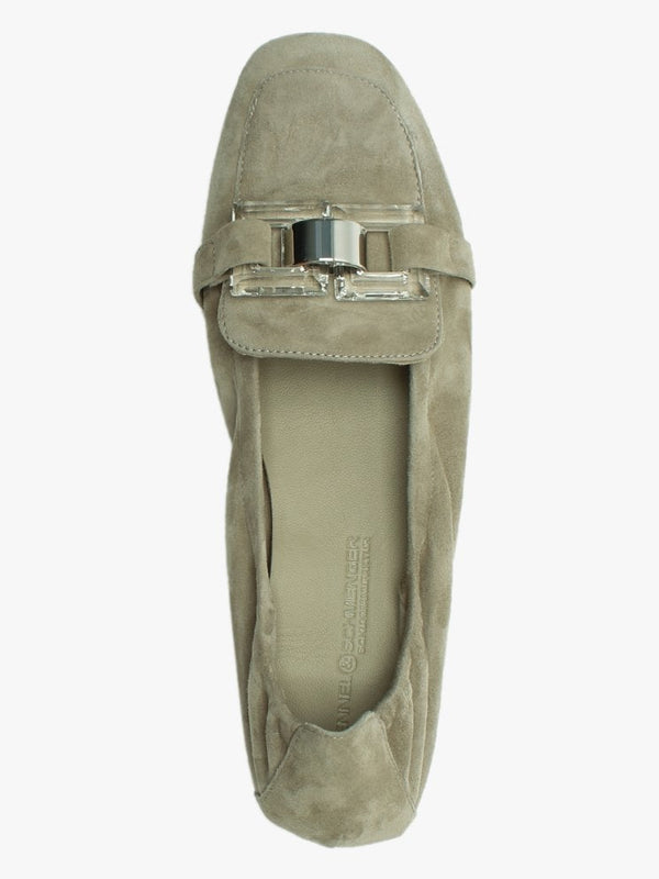 Nina Green Suede Perspex Trim Loafers