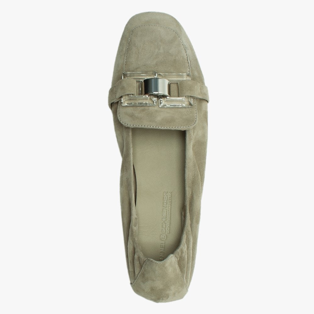 Nina Green Suede Perspex Trim Loafers