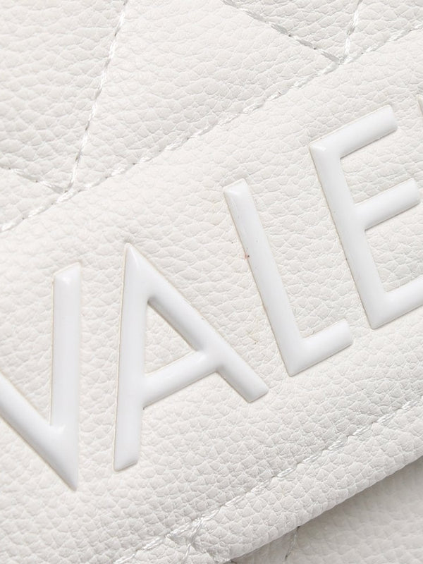 Small Licia White Quilted Logo Cross-Body Bag