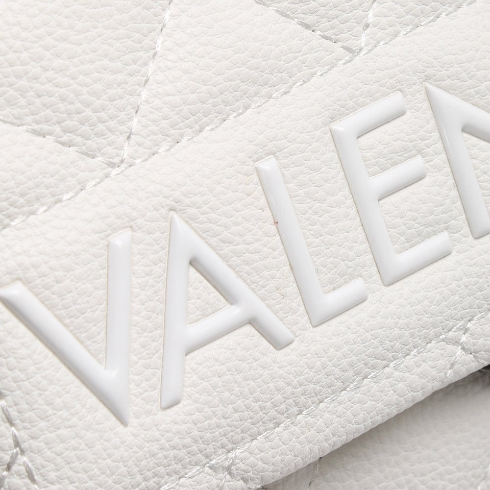 Small Licia White Quilted Logo Cross-Body Bag