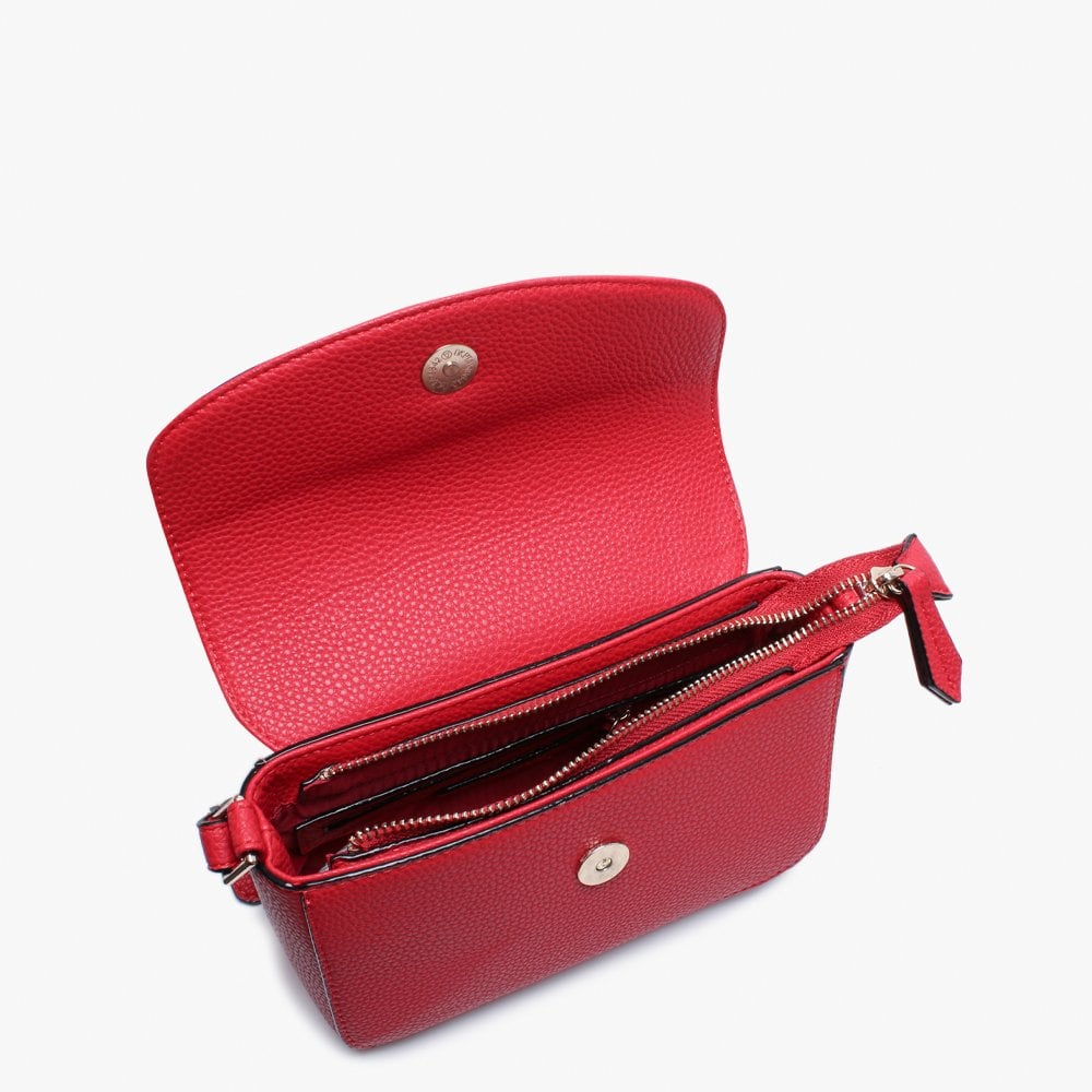 Lilo Red Padlock Cross-Body Bag