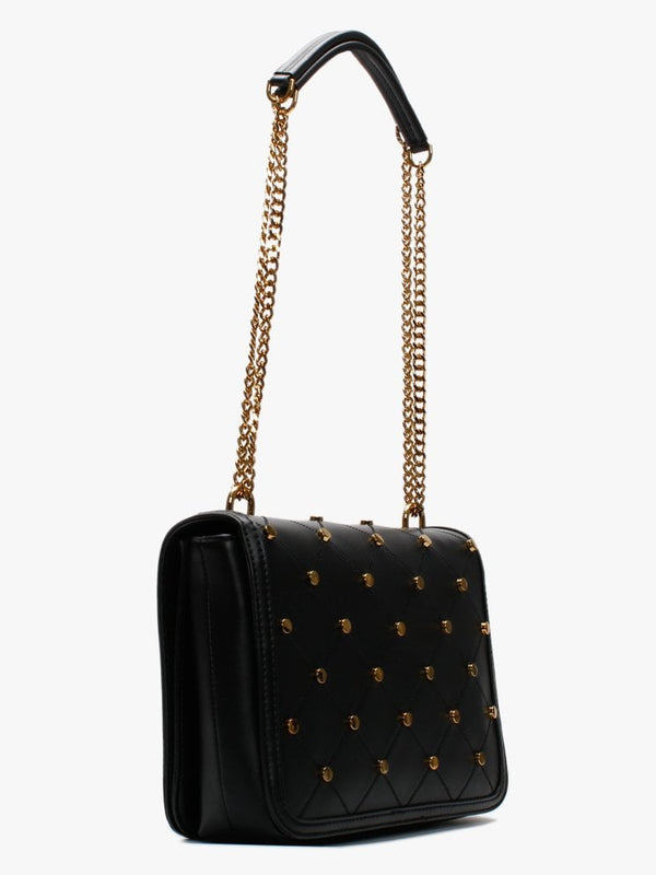 Quilted Black Studded Shoulder Bag
