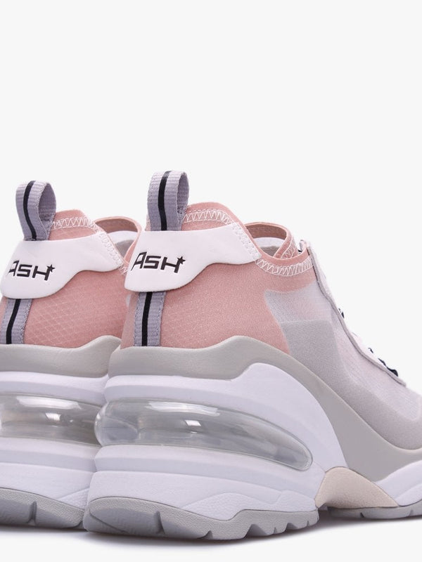 Delight Transparent Pink Suede Wedge Trainers
