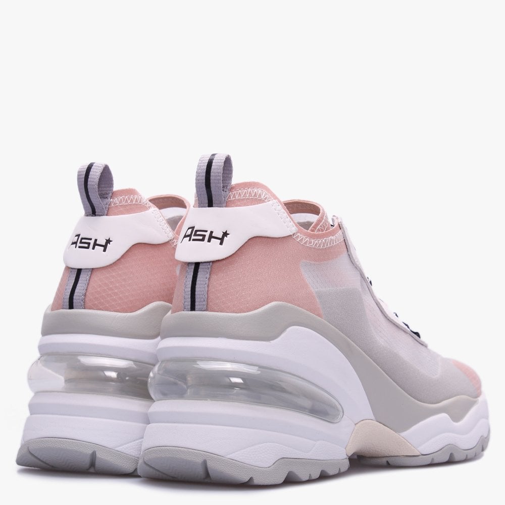 Delight Transparent Pink Suede Wedge Trainers