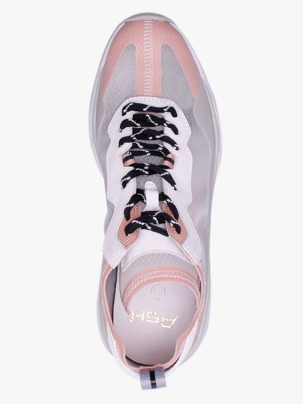 Delight Transparent Pink Suede Wedge Trainers