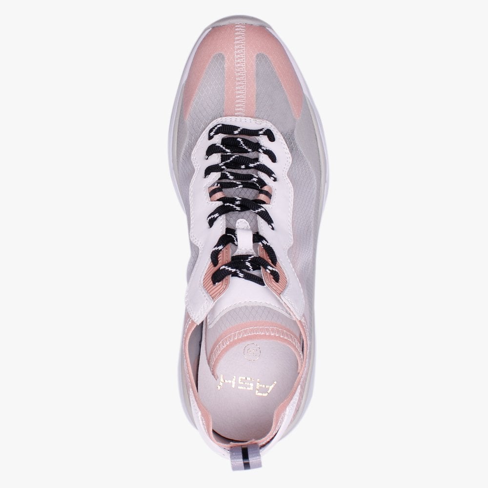 Delight Transparent Pink Suede Wedge Trainers
