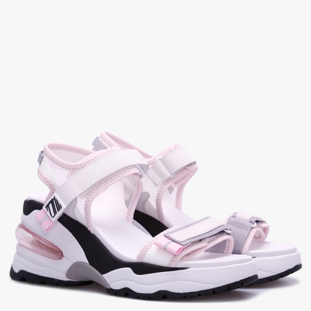 Deep White Transparent Wedge Trainer Sandals