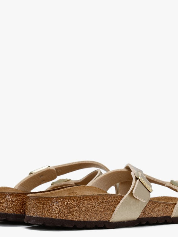 Yao Balance Gold Birko-Flor Cross Strap Mules