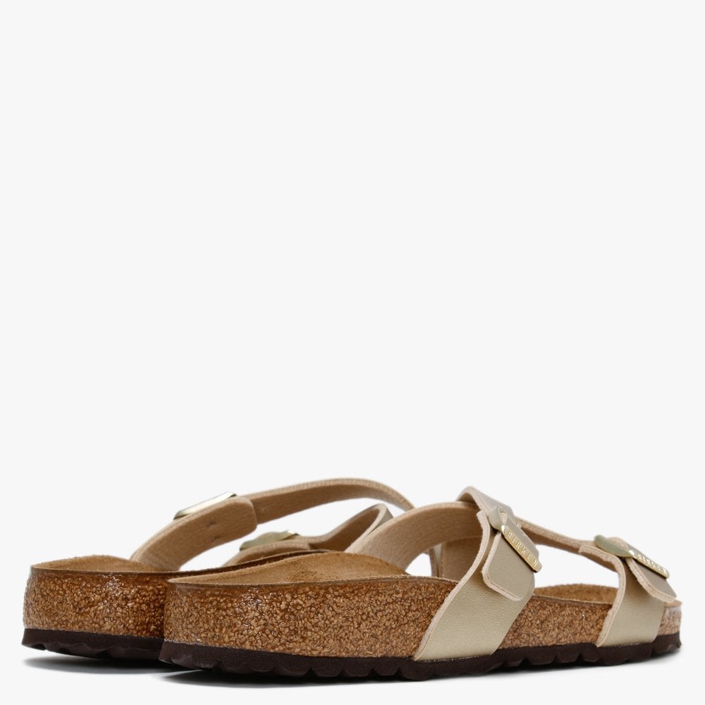 Yao Balance Gold Birko-Flor Cross Strap Mules
