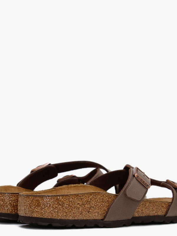 Yao Balance Mocha Birko-Flor Nubuck Cross Strap Mules