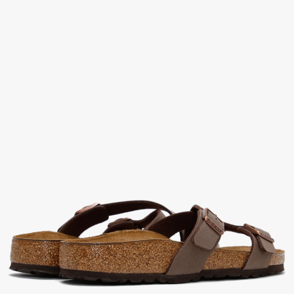 Yao Balance Mocha Birko-Flor Nubuck Cross Strap Mules