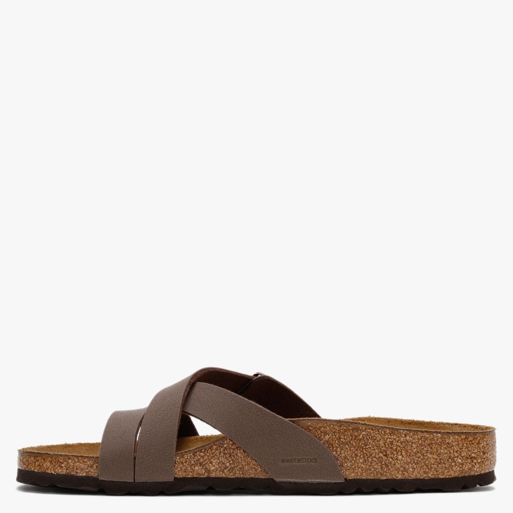 Yao Balance Mocha Birko-Flor Nubuck Cross Strap Mules