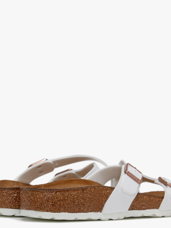 Yao Balance White Birko-Flor Cross Strap Mules