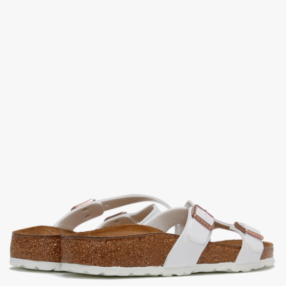 Yao Balance White Birko-Flor Cross Strap Mules