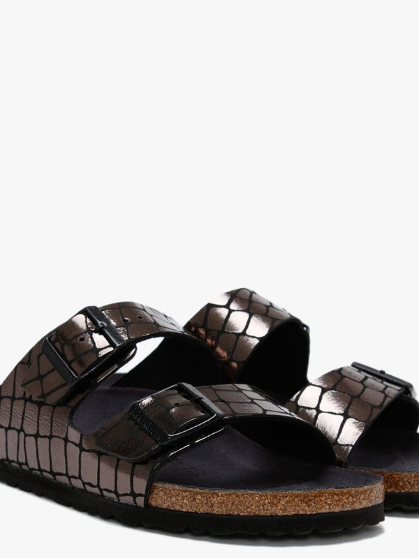 Arizona Gator Gleam Black Mules