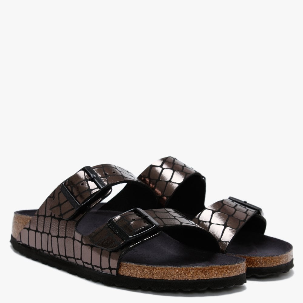 Arizona Gator Gleam Black Mules