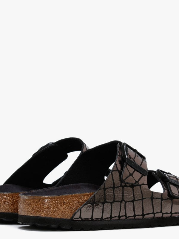 Arizona Gator Gleam Black Mules