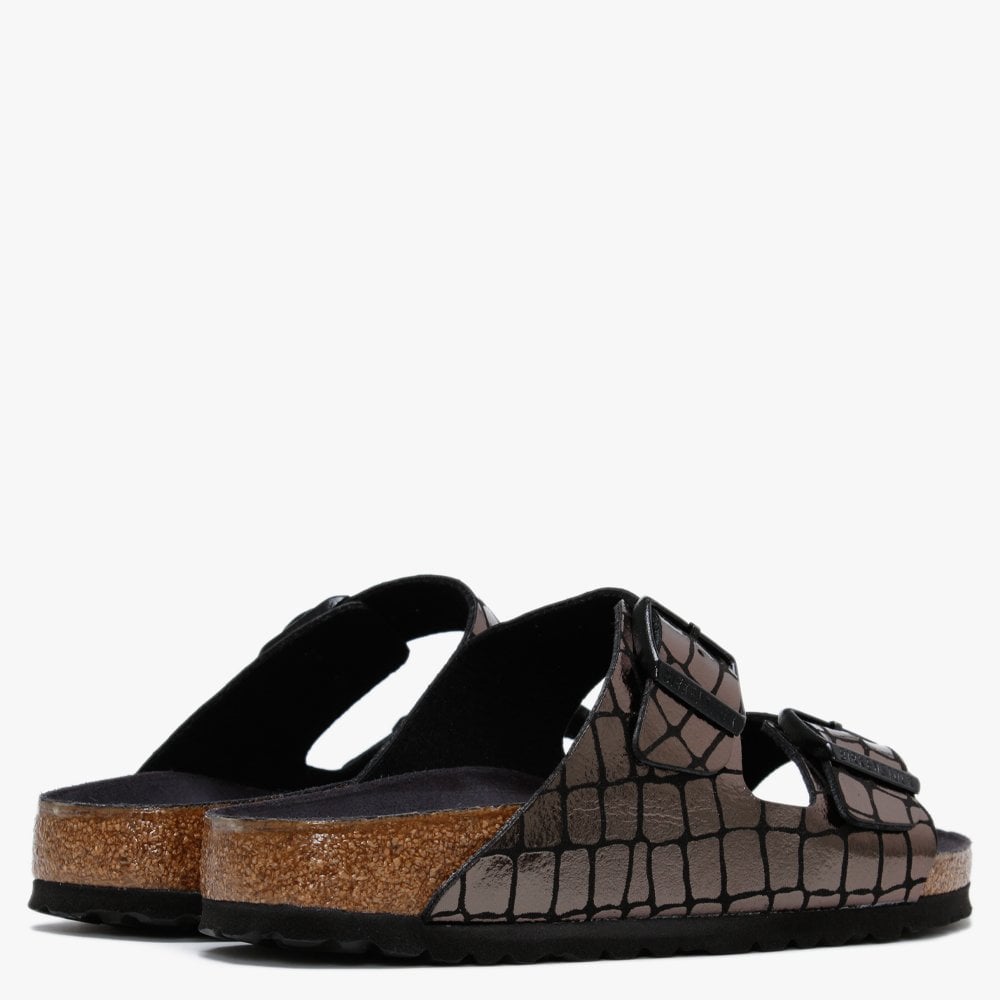Arizona Gator Gleam Black Mules