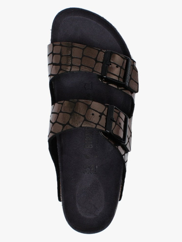 Arizona Gator Gleam Black Mules