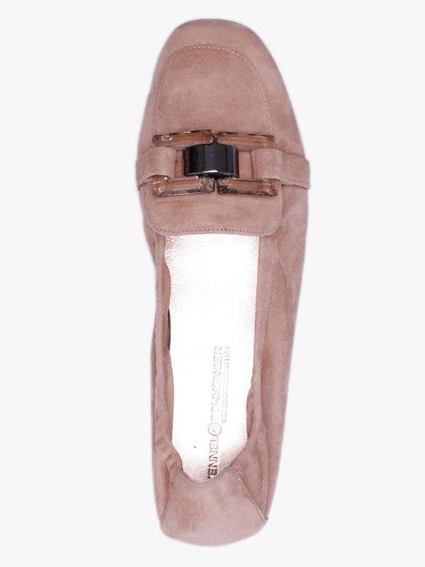 Nina Beige Suede Perspex Trim Loafers