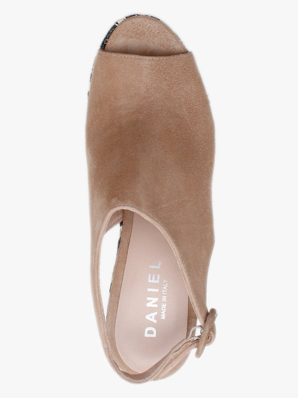 Marees Brown Suede Woven Wedge Sandals