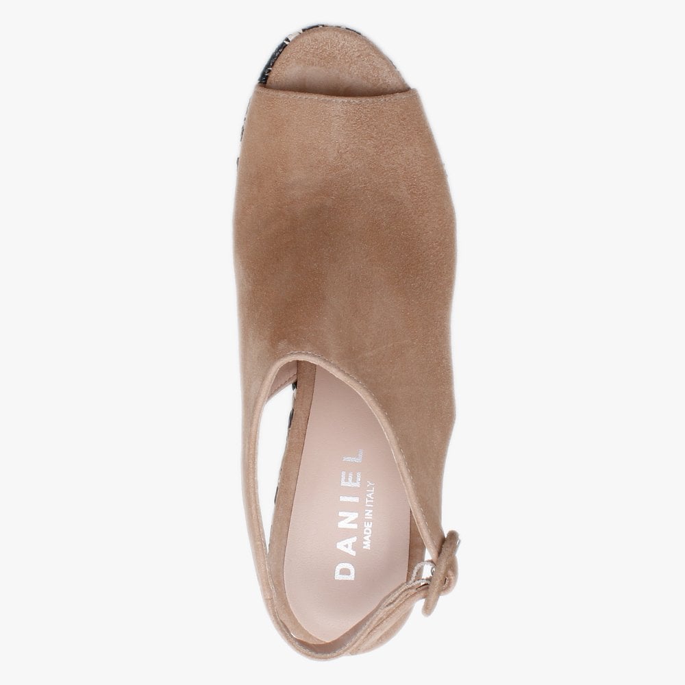 Marees Brown Suede Woven Wedge Sandals