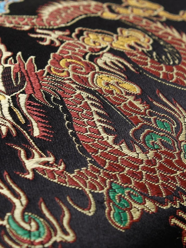 Bun Black Satin Embroidered Clutch Bag