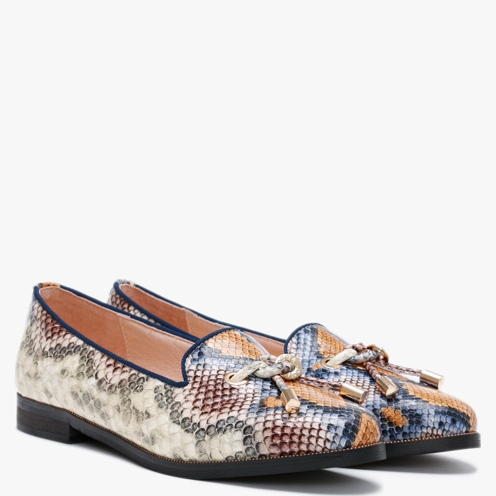Elissy Multicoloured Reptile Loafers